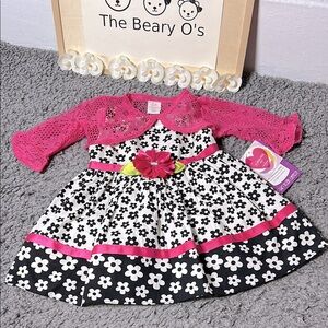 Young land baby 2-piece dress and cover up set size 18 Months